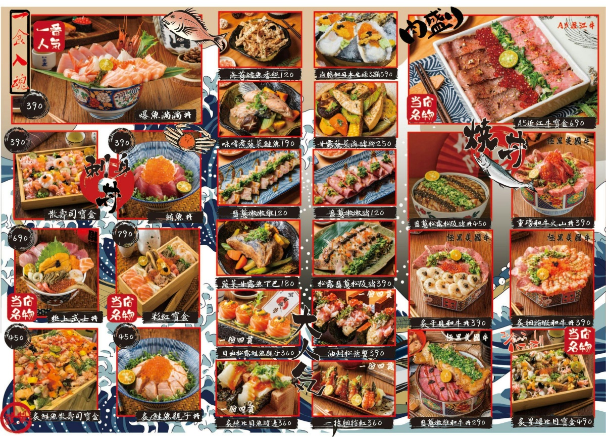 【竹北美食餐廳推薦】今日魚市竹北光明店盛大開幕︱綜合生魚片船只要400元，超豪華究極干貝滿天星丼飯，日式氛圍讓你一秒到日本